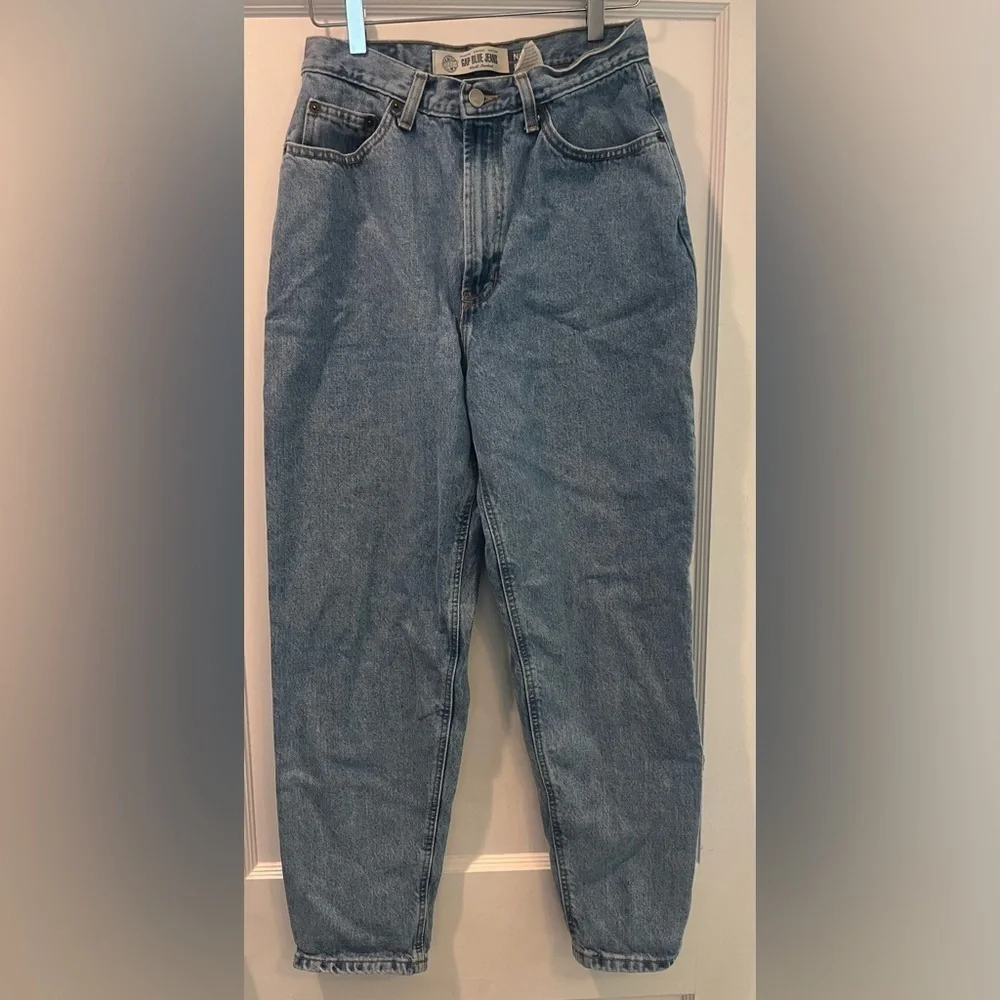 Vintage 90s Light Wash GAP Reverse Fit Ankle Jeans High Rise Tapered Leg Size 10